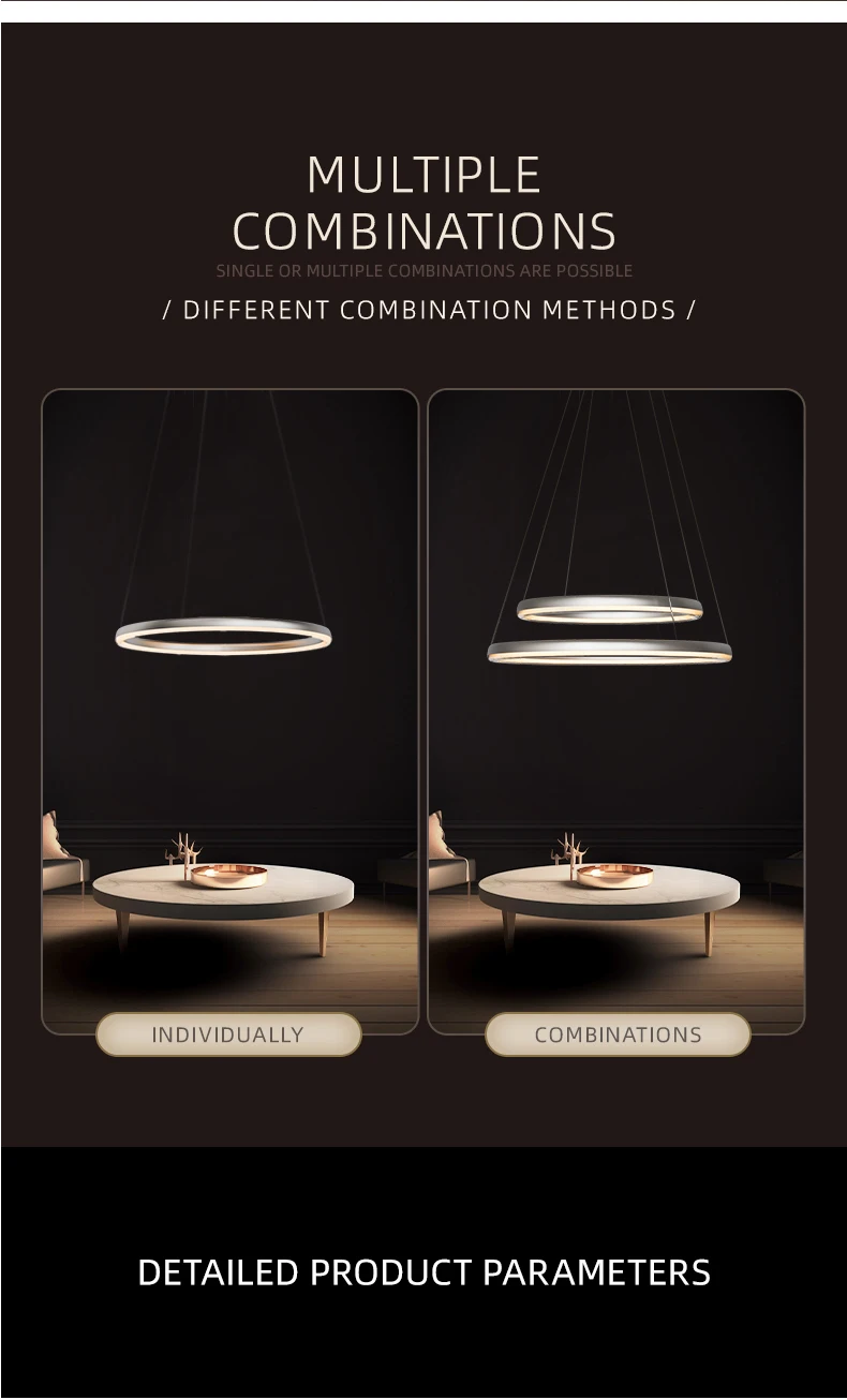 Роскошные большие барные светильники Aisilan для дома и гостиной, потолочные светильники в скандинавском стиле, круглые кольца, подвесные светильники