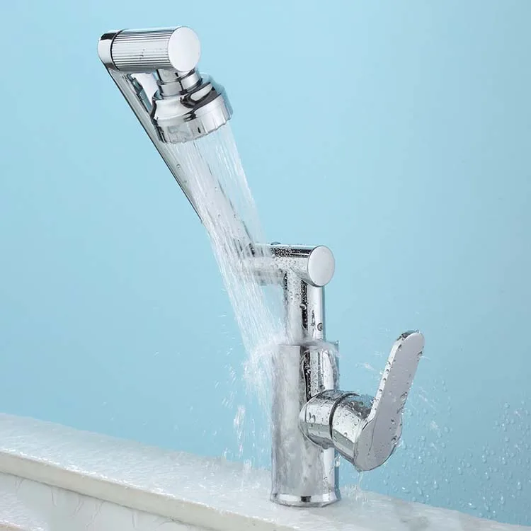 Universal 360 Degree Rotation Electroplating Anti-splash Spout Wash Basin Faucet Tap Bathroom Wash Rotary Bathroom Sink Faucet