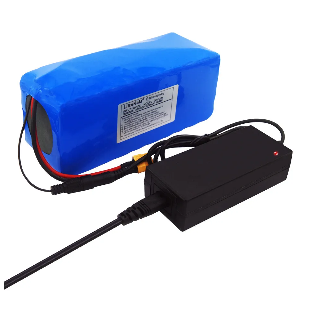 
LiitoKala 36V 12AH Electric Bike Battery Built in 20A BMS Lithium Battery Pack 36 Volt with 2A Charge Ebike Battery XT60 