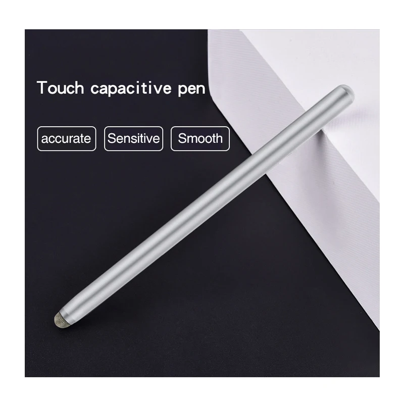 Умный емкостный карандаш для сенсорного экрана, новый алюминиевый планшет 2021 с тканью, рекламный Пользовательский логотип, металлический стилус