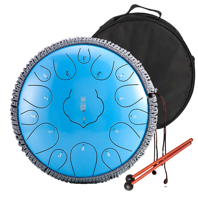Hluru Carbon Steel Tongue Drum Professional Musical Instruments Sale 6-inch 11 Notes Handpan Percussion Drum Kits THY11