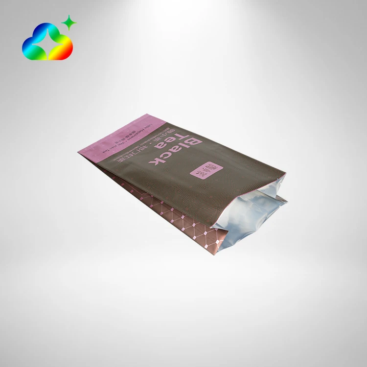 Custom Printed 3 Side Seal Bolsas Para De Cafe Flat Bottom Empty Coffee Bean Tea Packaging Bags For Loose Tea