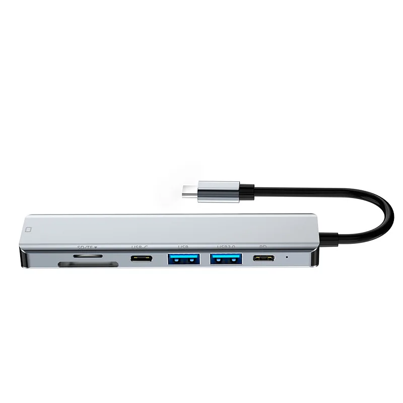 2023 Лидер продаж 7 в 1 USB-концентратор зарядка Multipor Usb 3 0 SD TF расширение док-станция type C концентратор для ноутбука из