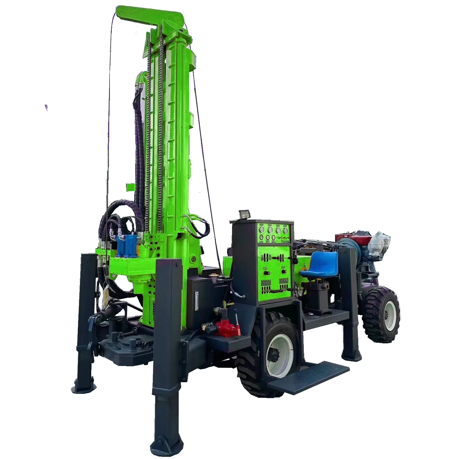 Factory wholesale 200m wheel Mounted Water Well Borehole Drilling Rig drilling rig for water well