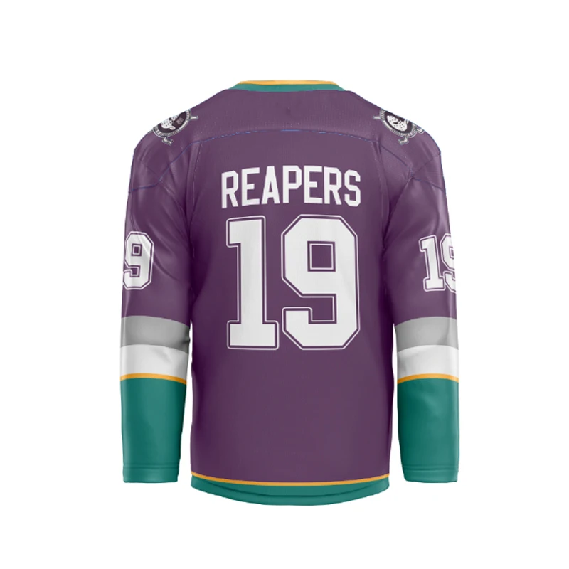 Custom oem stitched vintage twill embroidered youth double sided mens team inline reversible custom sublimated ice hockey jersey
