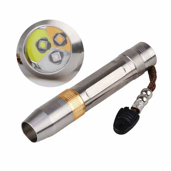Professional UV White & Yellow LED Torch 395nm 365nm for Jewelry Jade Amber Money Detection Flashlight