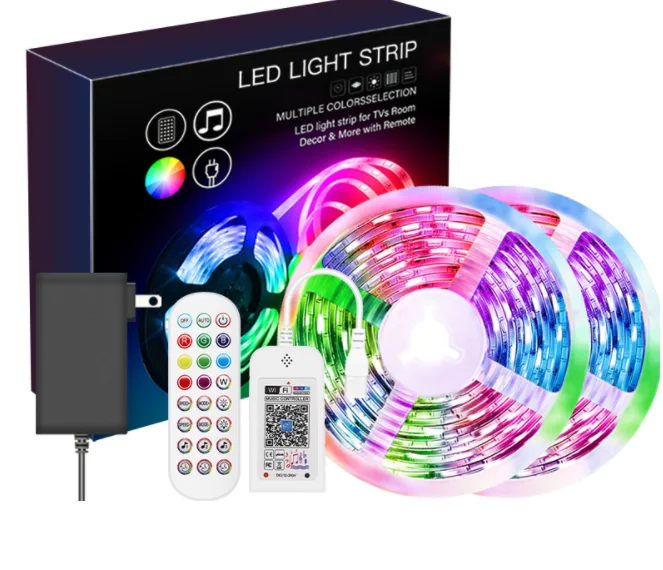 Light Strip Set Led Rgb 5050 App Music Colorful Bare Board 18 Lights_meter 12v Led Atmosphere String Lights Strip
