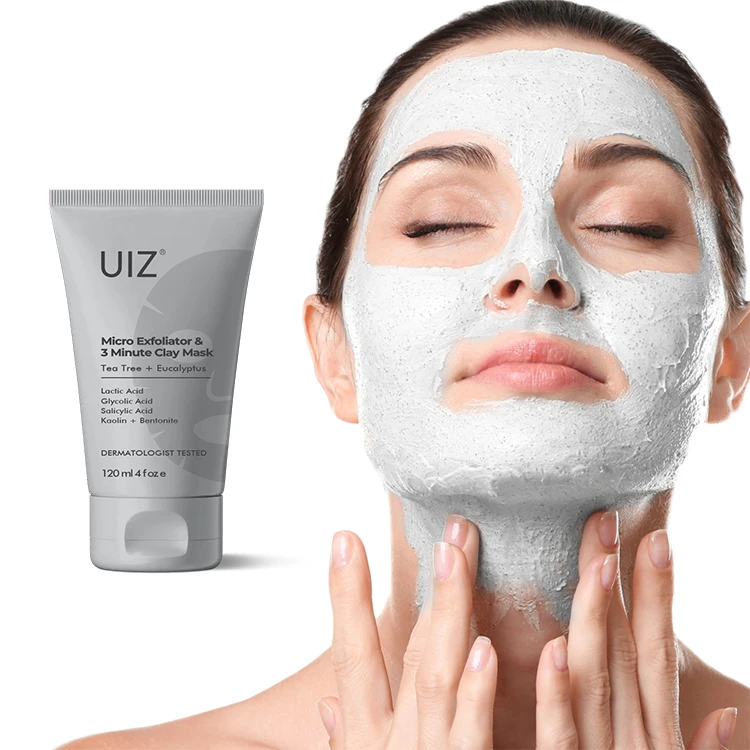 3 Minute Clay Mask Tea Tree & Eucalyptus Deep Cleansing Blackhead Pores Oil Control Reduce Acne smooth Skin Scrub Face Wash
