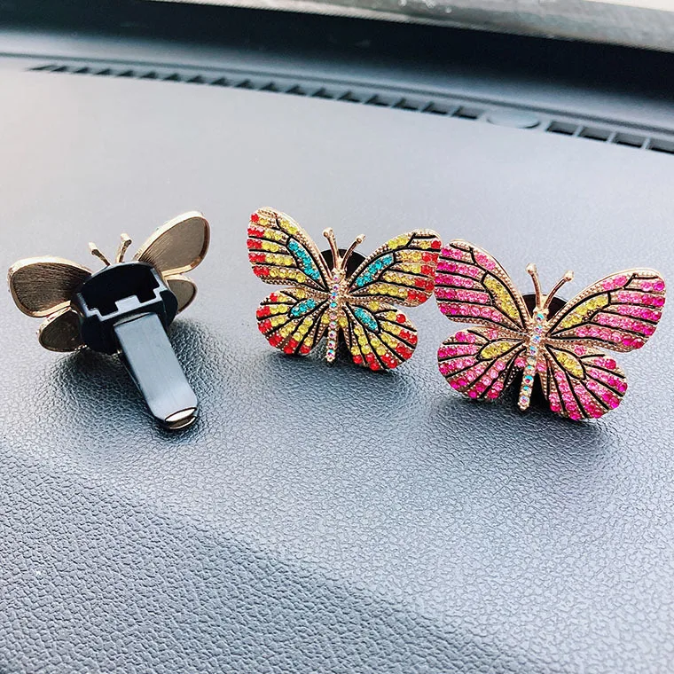Car Air Vent Clip Air Freshener Auto Interior Decor Bling Fashion Butterfly Bee Aroma Diffuser Ornament Car Accessories