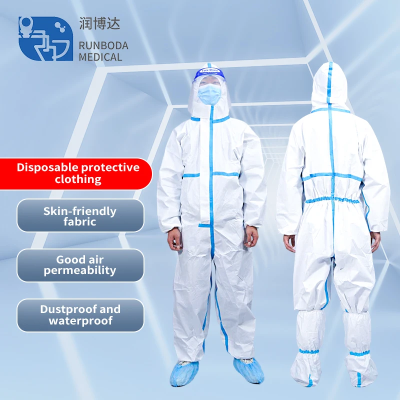 ppes disposable coverall non woven protective safety suit type 6 disposable coveralls en 13034 protective
