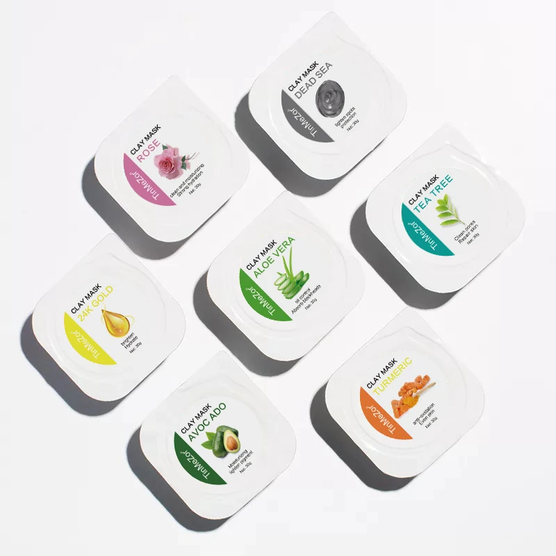 Volcanic Charcoal Mud Whitening Firming Facial Moisturizing Soothing Vitamin C Brown/Green/Pink/Turmeric/ Face wh