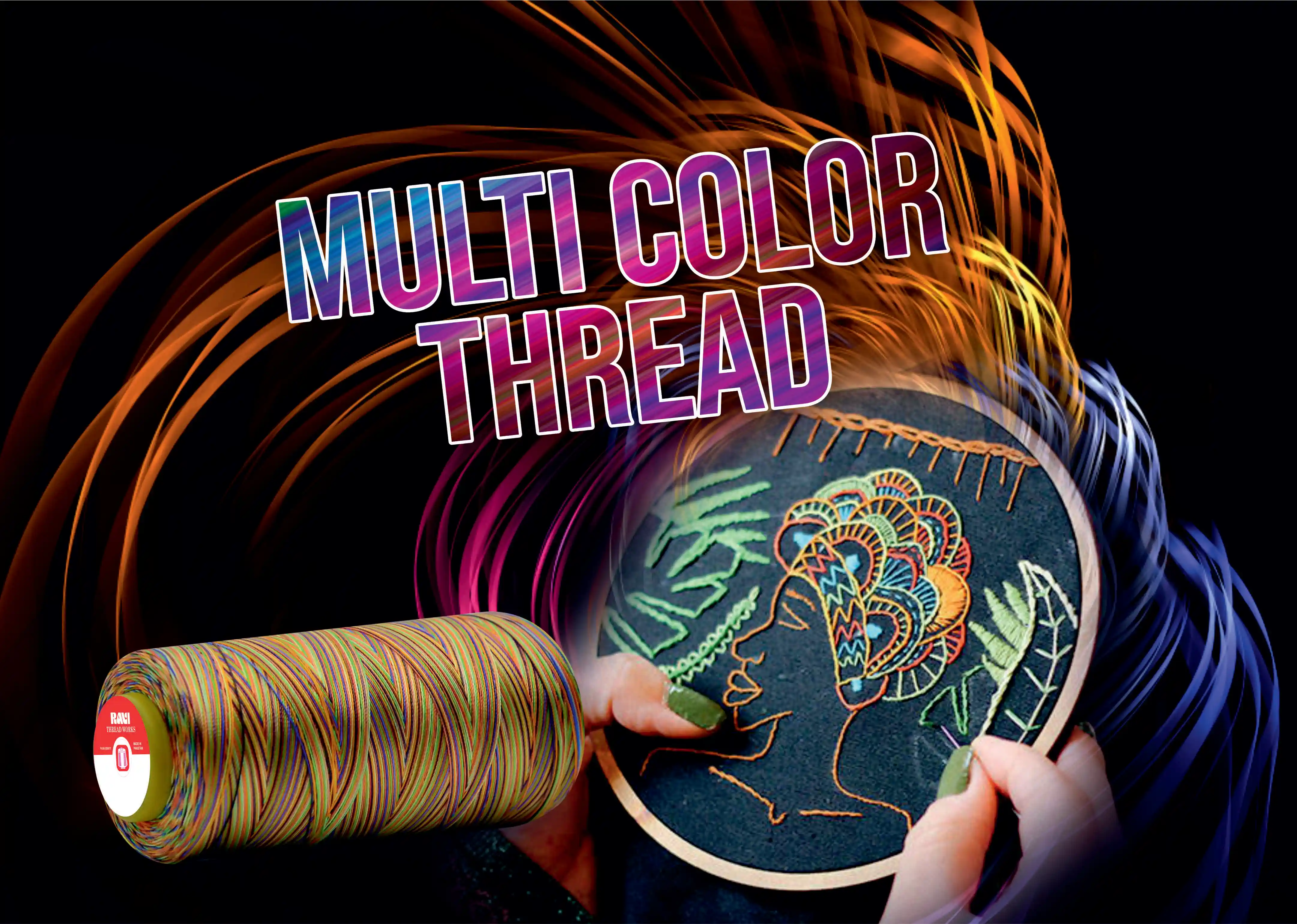 Factory direct sales polyester luminous embroidery thread multicolor glow in the dark embroidery thread