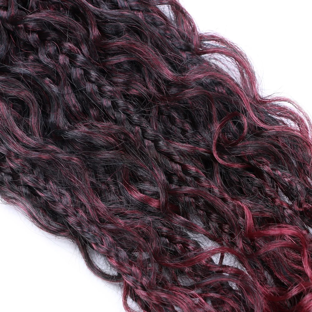 14inch Goddess Box Braids Bohemian Curly Ends Ombre Synthetic Crochet Braiding Hair Extension