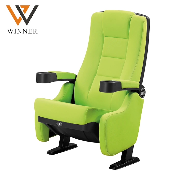 audience 3d 4d 5d cinema chair Green recliner chair folding movie theater seats with cup holder