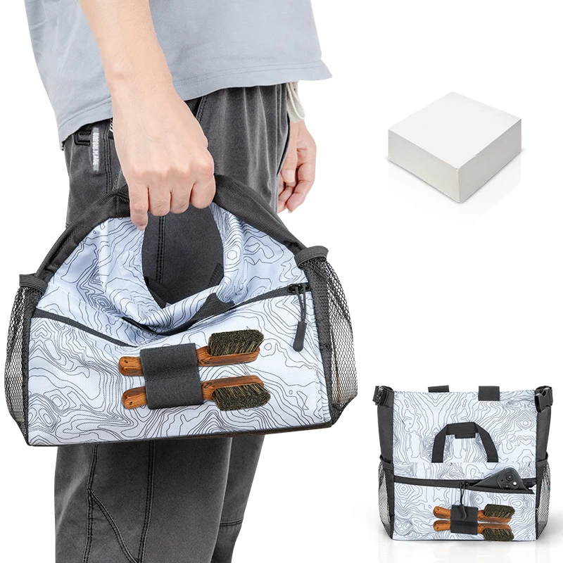 Custom Chalk Bucket with Iconic Topographical Map Large Chalk Bag for Rock Climbing