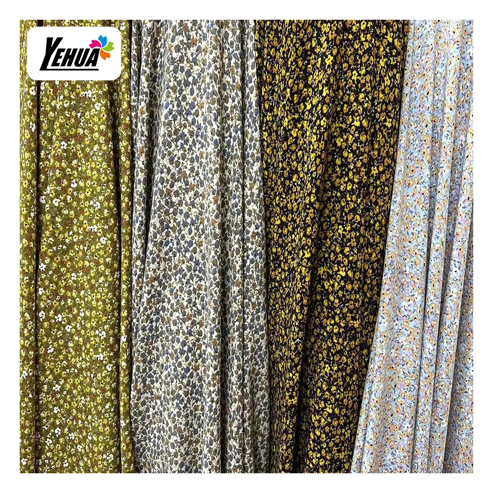 120 gsm Flower print 4 way stretch 95% polyester 5% elastane fabric printing fabric for dress woman