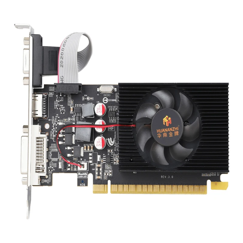 HUANANZHI GT220 1G LP GeForce Graphics card Gaming Gpu video card SDDR3 128BIT PCI Express 3.0 16X 1*HDMI+1*DVI+1*VGA 1336MHZ