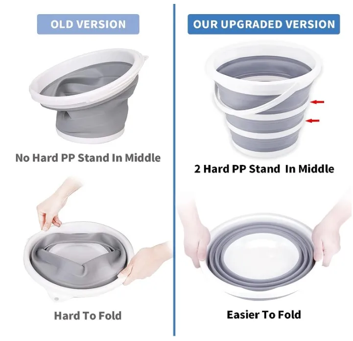 3L 5L 10L Collapsible Bucket / Gallon Cleaning Bucket / Folding Portable  Water Supplies for Outdoor Garden Camping Fishing