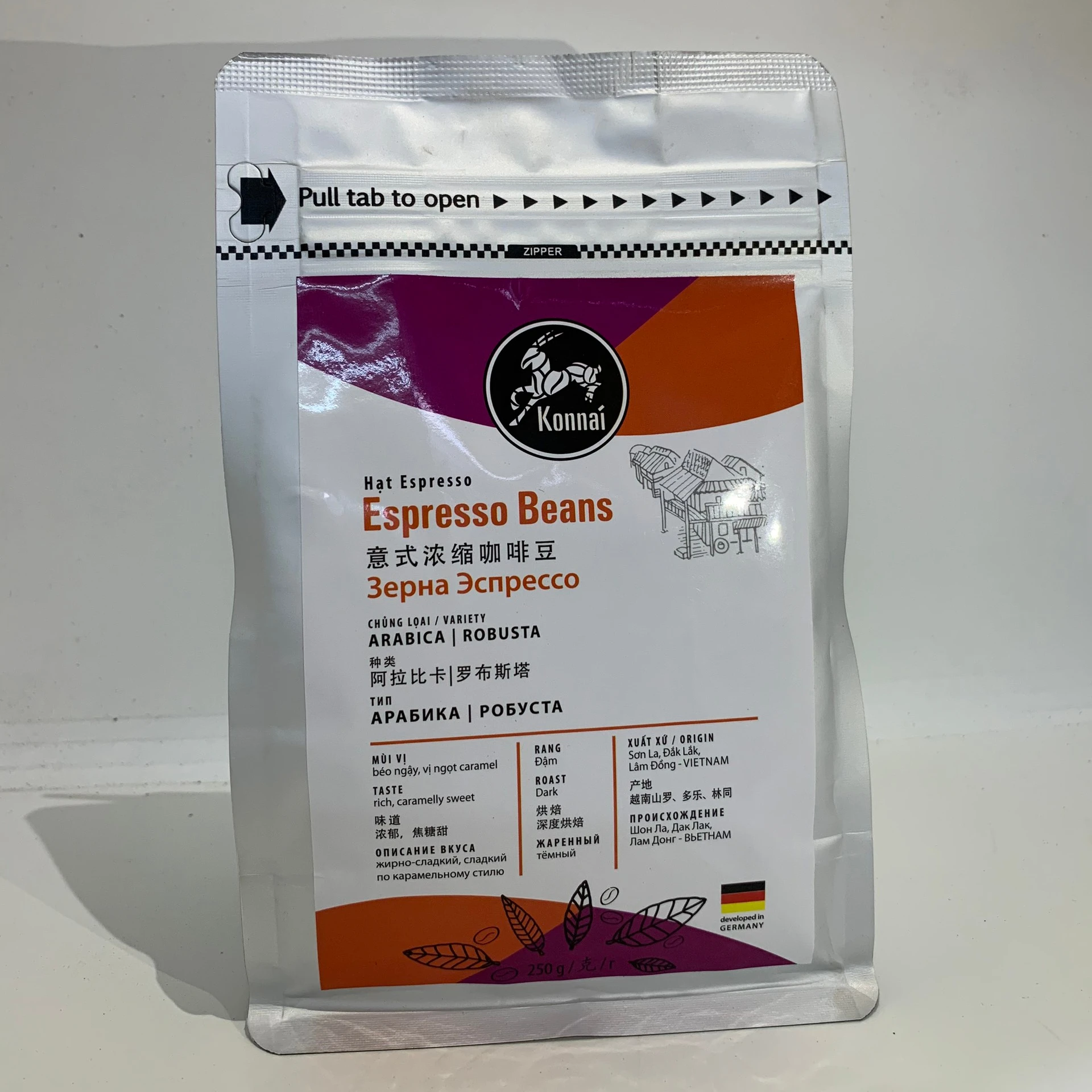 Hight quality of Commercial Konnai Espresso bean from Viet Nam