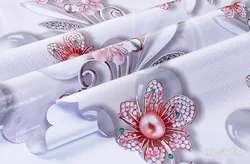 Floral Style Home Decorative Plastic Embossed Table Cloth with Yarn Backing