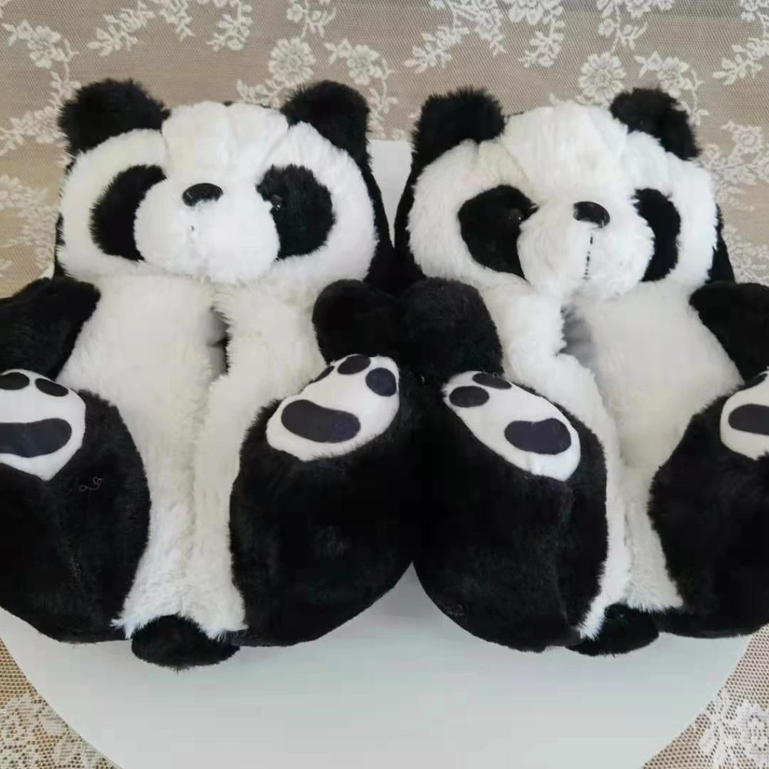 Low Price Black Colorful Teddy Bear Bedroom Slippers