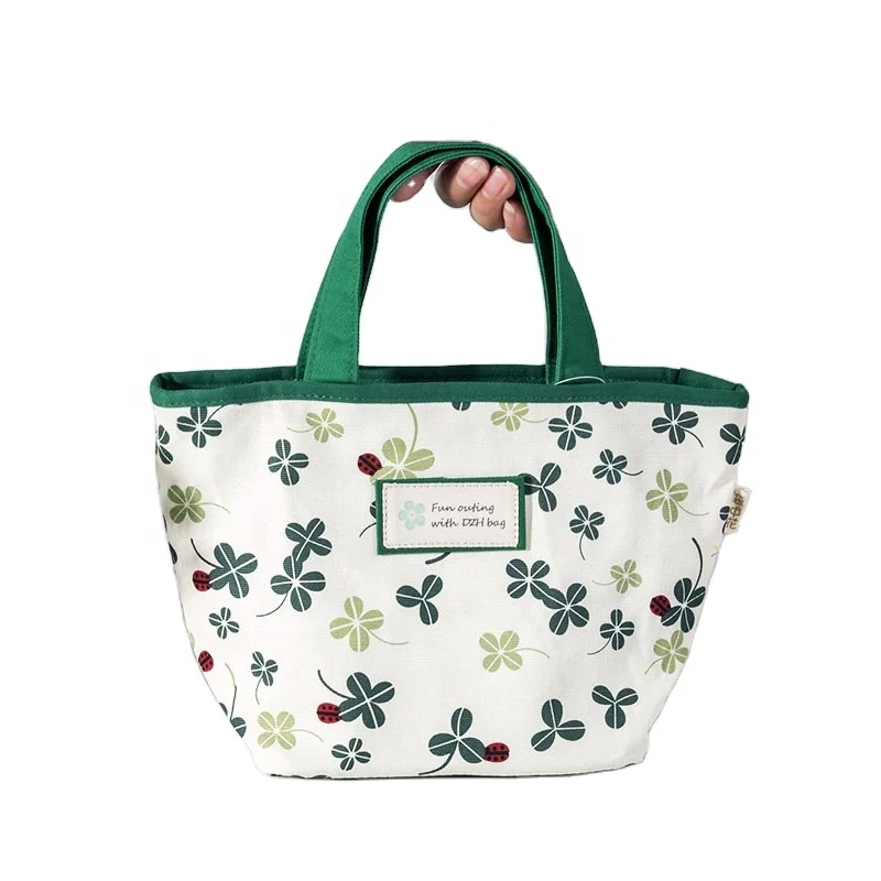 Custom Logo Wholesale Promotional Recyclable Material Eco Friendly cotton canvas lunch bag for sale