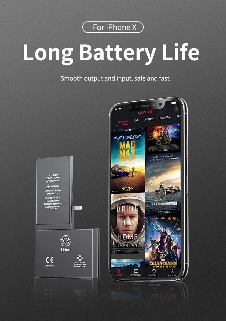 2024 oem for iPhone battery batterie replacement for iPhone 15 14 13 12 11 x xs xr pro max 8 7 6s plus mini se brand new 0 cycle