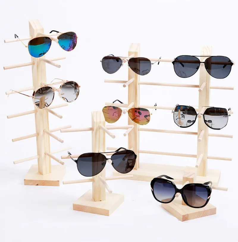 Wood Eyewear Eye Glasses Wall Mounted Display Rack Eyeglasses Sunglasses Display Stand for Glasses Store