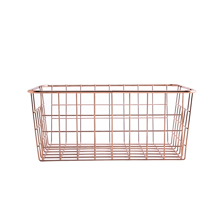 Wholesale Fashionable Portable Picnic Fruit Food Metal Basket Wire Mesh Storage Basket Bicycle basket