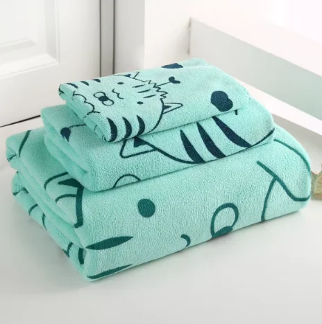 Factory Direct Selling Cotton Bath Towel Thickened Absorbent Gift Three-Piece towel Set