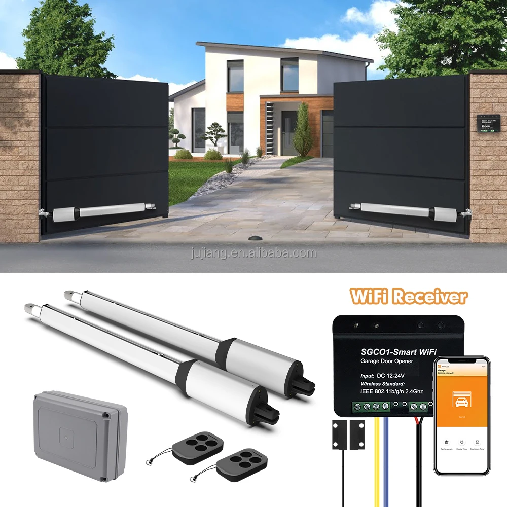 Motorisation 600Kg Dual Arms Automatic Door Operators Wifi Solar Swing Gate Opener Kit