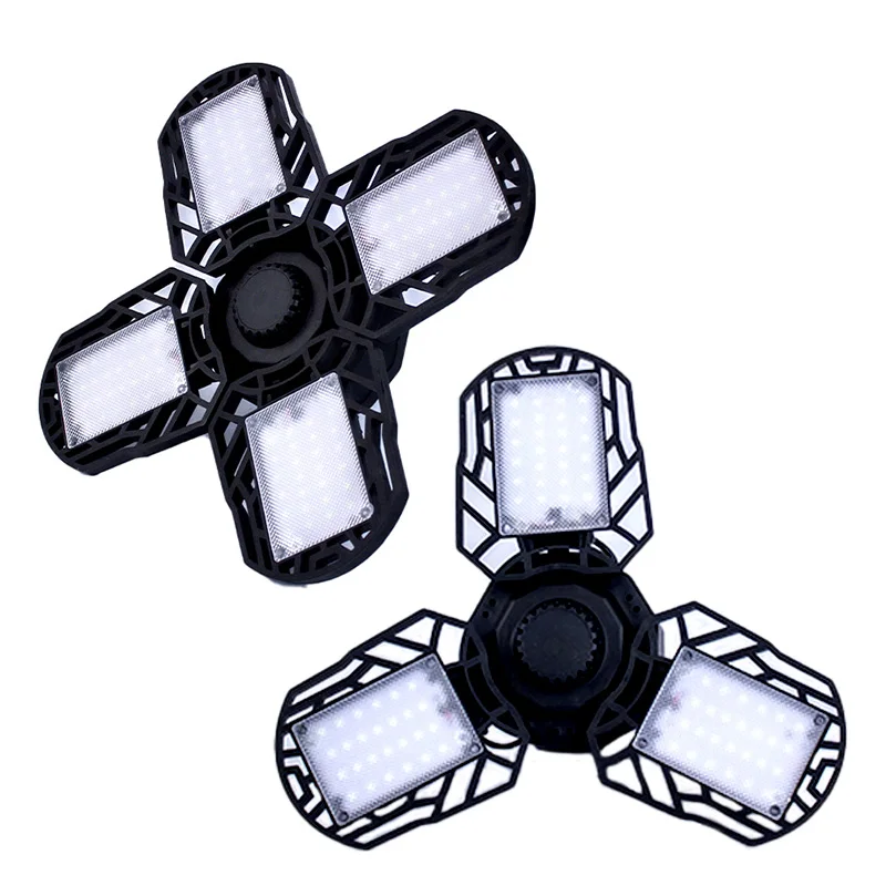 Triple Glow Light for Garage Adjustable Multi-Position Panels with LED Three-Leaf or Four-Leaf Garage Ceiling Light Fixtures