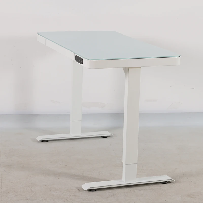 Нейт высота регулируемая подставка стол для usb-зарядка офис продаж закаленное черный стеклянный компьютерный стол