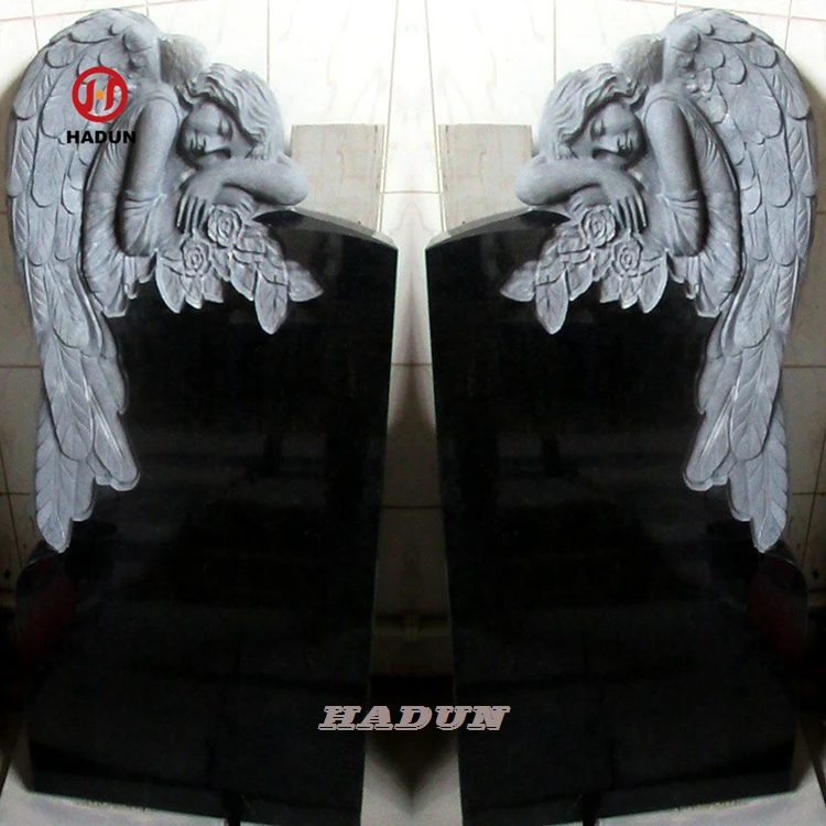 Factory Custom Sitting Angel Statue Bench Marble Headstone Monument