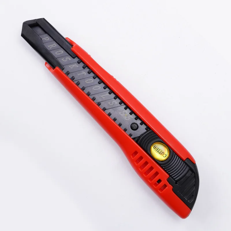 Factory wholesale hot sale Safety bottom automatic lock 9mm paper cutter high quality Stainless Steel handheld utility knife