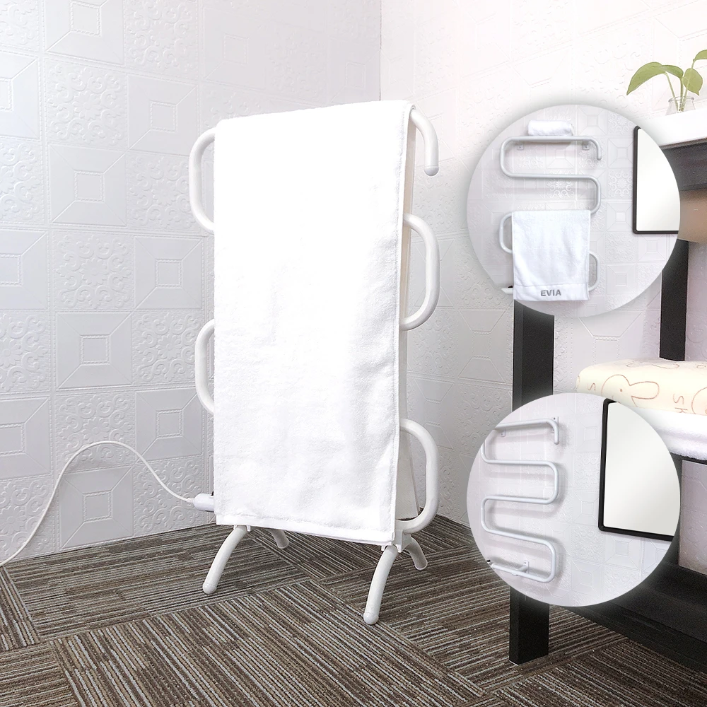 Напольная окрашенная стальная направляющая для полотенец EVIA с электрическим подогревом ванной