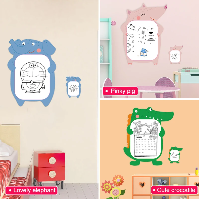 Custom Whiteboard Wall Sticker Self Adhesive Cartoon Writing Board Dry Erase Children Room Board