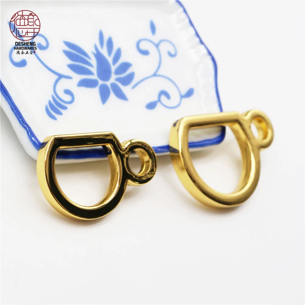 High-grade luggage accessories Thickened teacup shape double ring D buckle hanging accessories Pendant plated double D buckle