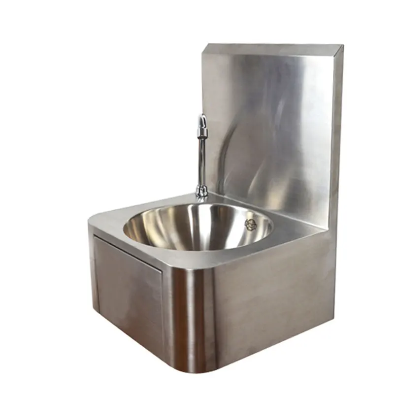 304 Stainless steel Commercial Kitchen Wall- Mounted Hands Free Knee Operated Sink