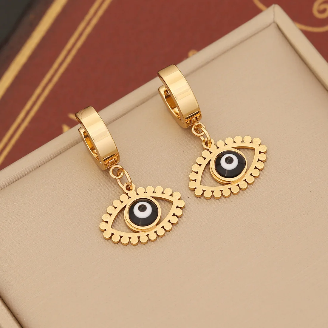 Wholesale Fashion Multi Styles Free Choice Stainless Steel Huggie Hoop Dangle Eye Drop Personalized Earrings