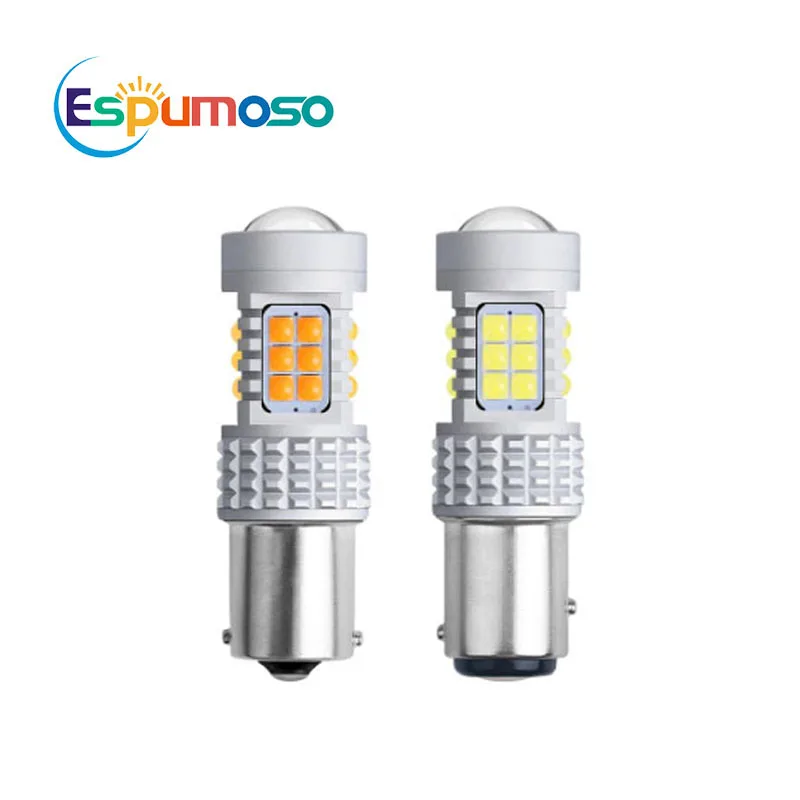 1156 1157 BAY15D T20 T25 30 SMD 3030 Led Dual Color Rear Reverse Bulbs Tail Brake lights Parking Bulbs 12V BA15S BAU15S