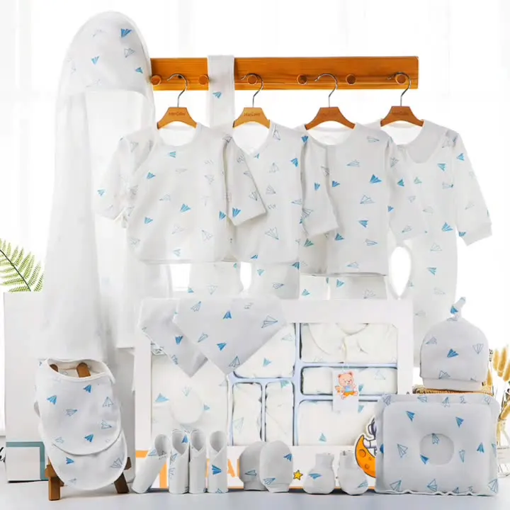 Wholesale 18pcs 0-1year Baby Sleepwear Gift Package Newborn Clothes Baby Gift 100% Cotton Baby Clothes Gift Set