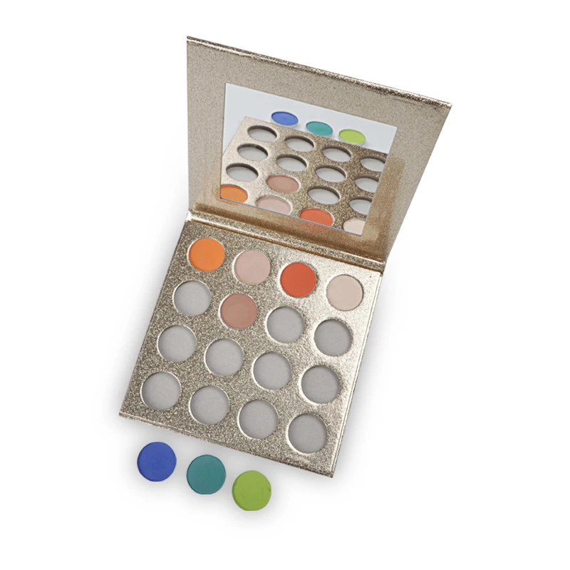 Cosmetics Manufacturers Private Label Wholesales Shimmer  Luxury Cosmetic Makeup High Pigmented 16 colors Eyeshadow Palette