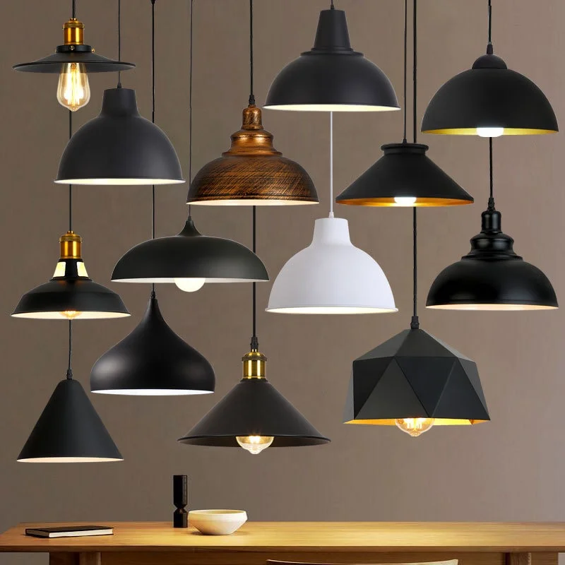 Chandelier Pendant Light Black Metal Industrial Modern Kitchen Ceiling Light Living Room Led Hanging Lamps