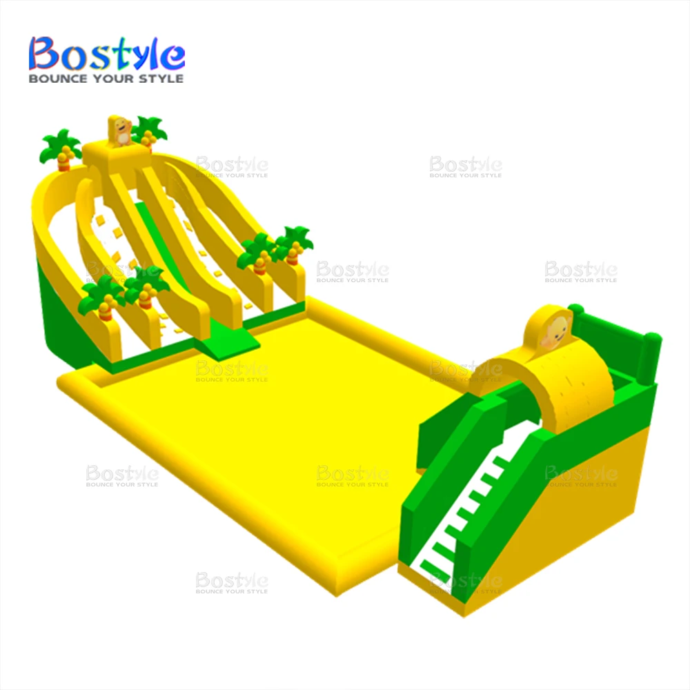 Popular Kids Ground Inflatable Theme Park Inflatable Water Park Games with Double Slide Pools Land Inflatable Aqua Park