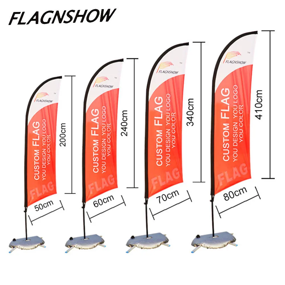 BOLISI Wholesale Polyester Double Side Printing  kit Beach flag custom feather Flags Banners