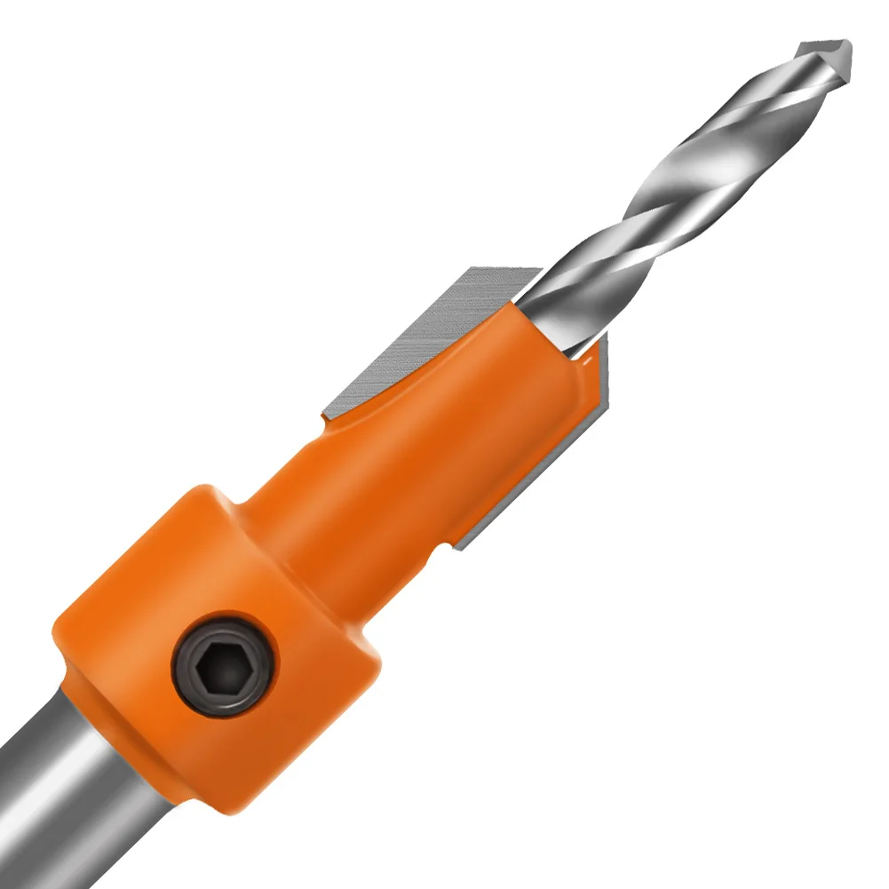 HSS Countersink Drill Bits Self Tapping Screw Taper Hard Screw Carpentry Round Shank Countersink Bit Wood Hole Reamer