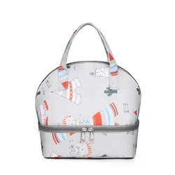 Storage fresh-keeping milk ice pack Mommy Handbag Double-Deck  Bottle Waterproof Insulated Thermal Cooler Storage Diaper Bag