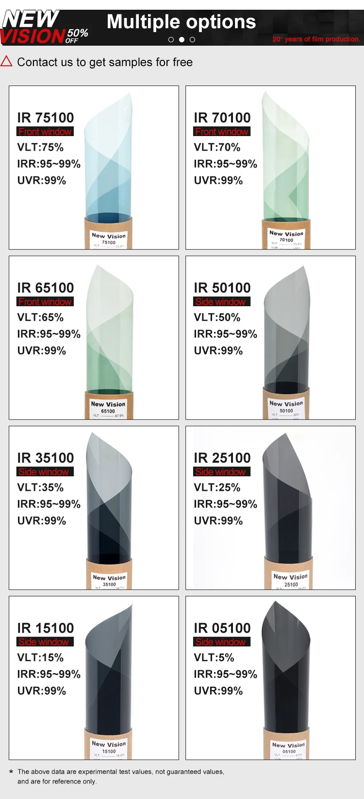 Tint Film for 3M for Llumar Window Protection Film Auto Solar Skin Care Film Solar Control Anti Scratch PET Car Wrap 99% IR75100