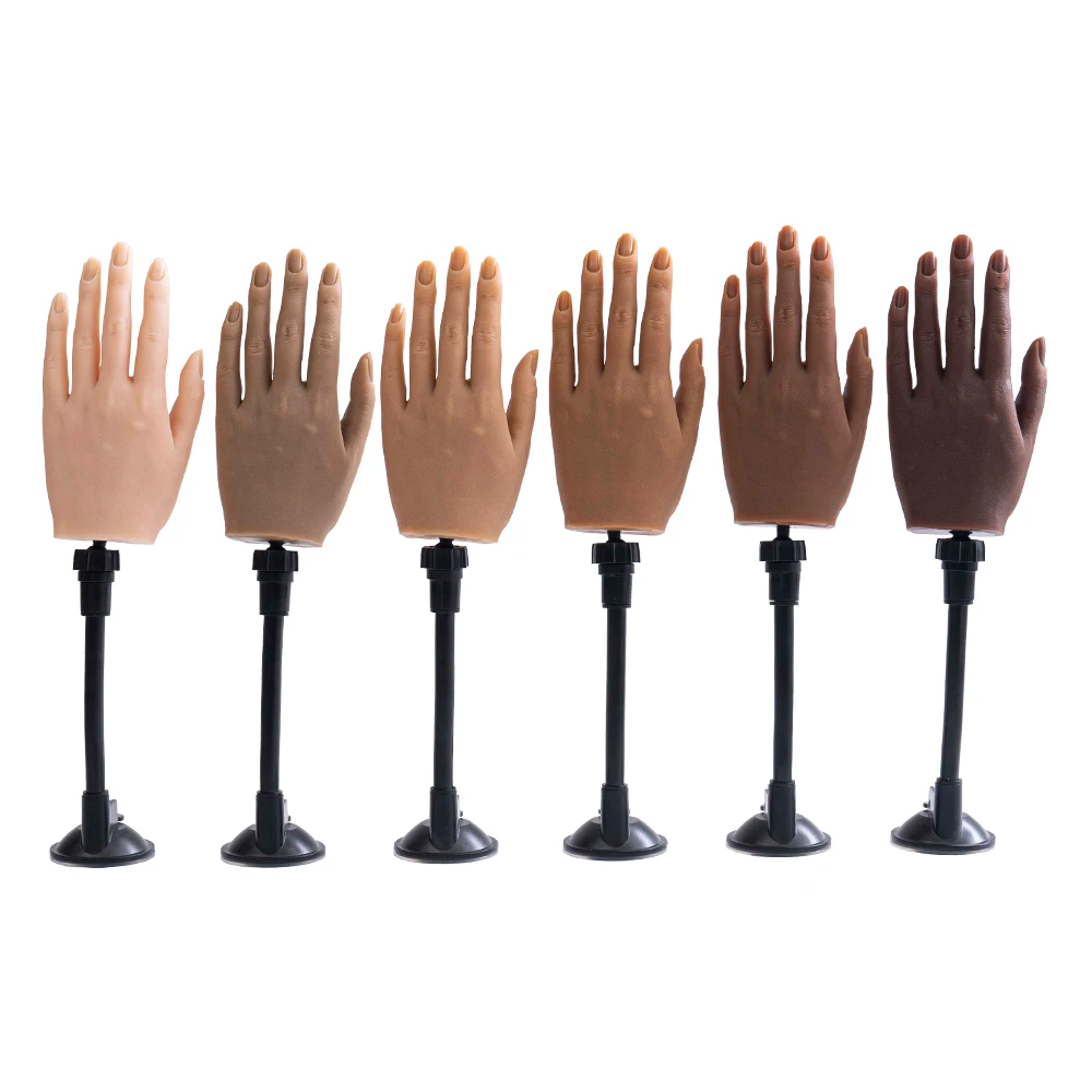 Soft Bendable Positioning Silicone Practice Hand for Nails Adjustable Bracket Mannequin Practice Hand  Practice Hand